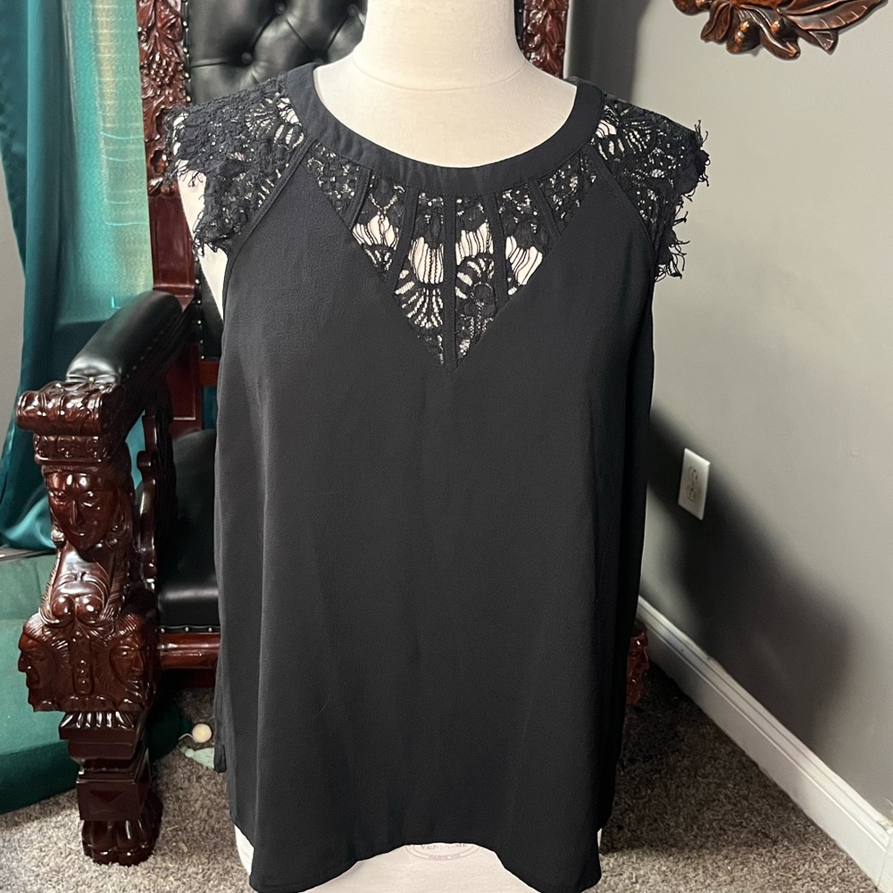 Black top with lace accent